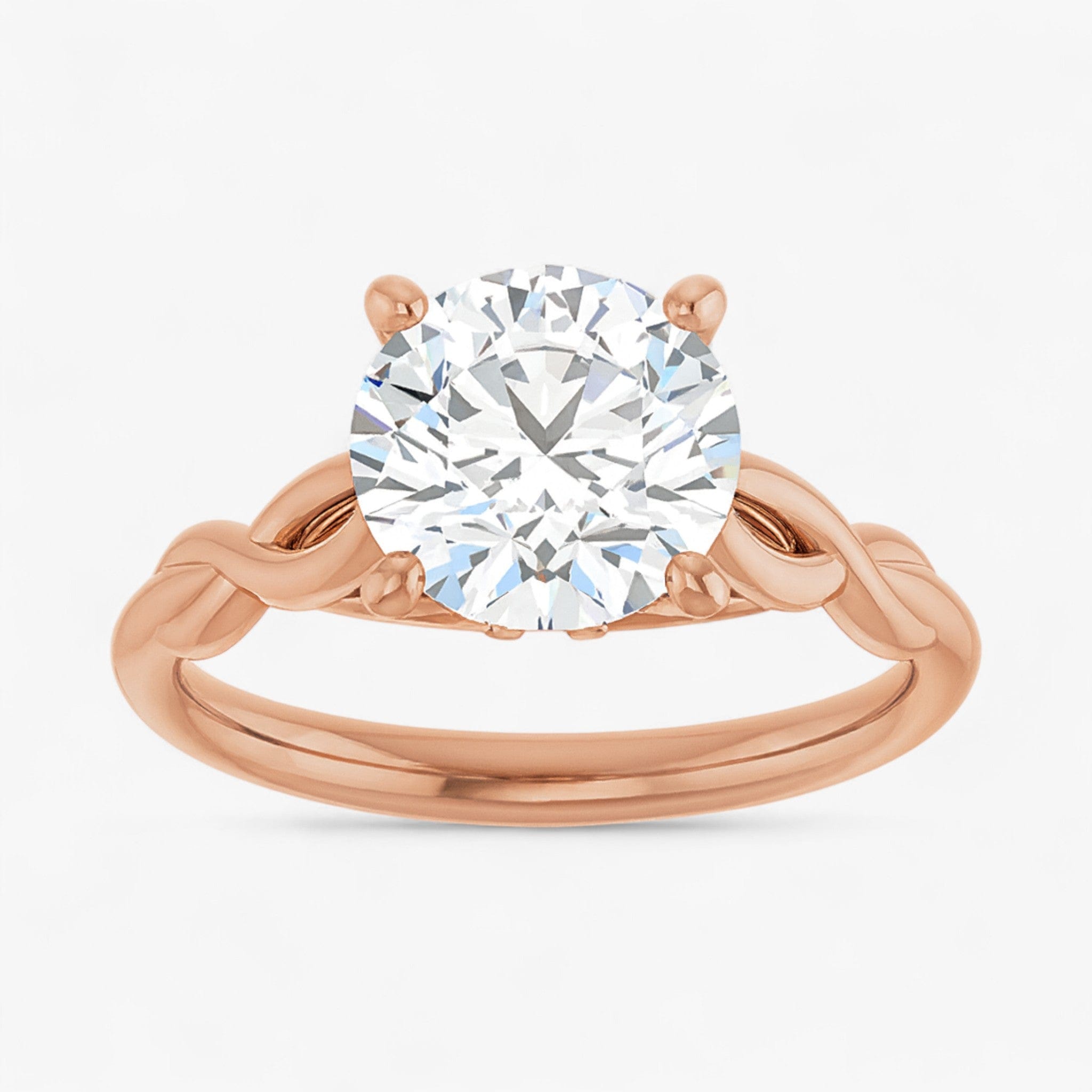 The Elegant Twisted Solitaire Engagement Ring | Round