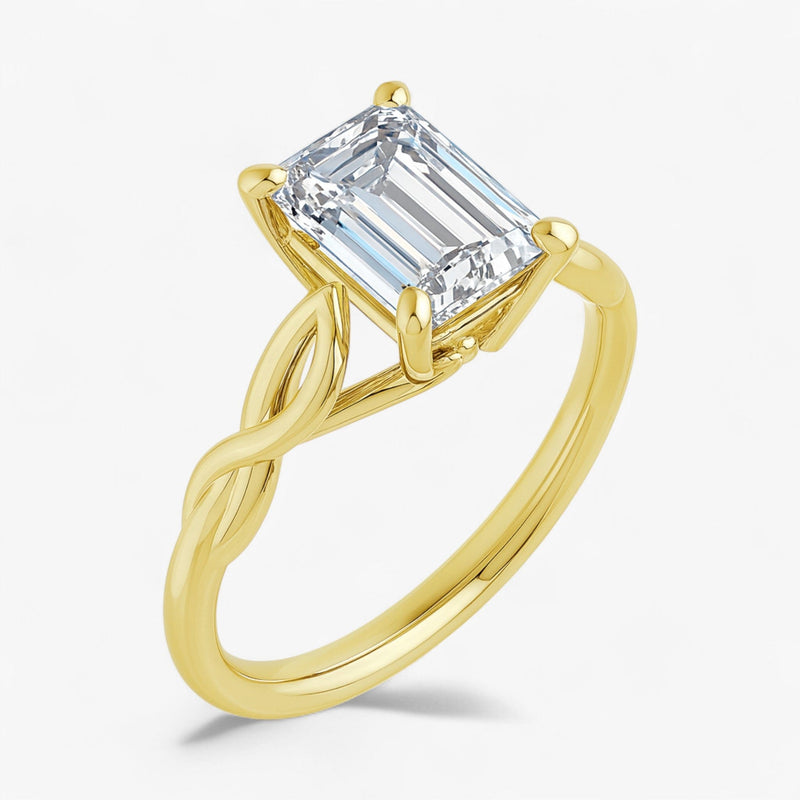 The Elegant Twisted Solitaire Engagement Ring | Emerald