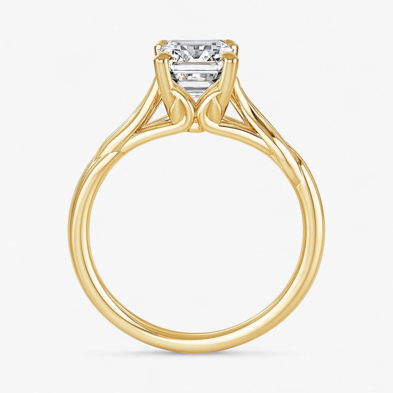 The Elegant Twisted Solitaire Engagement Ring | Emerald