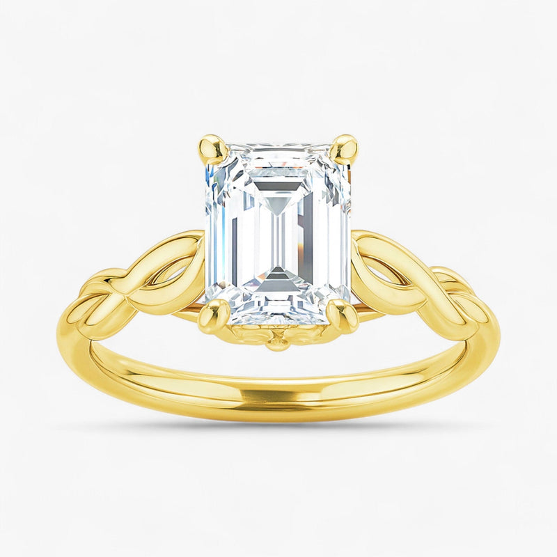 The Elegant Twisted Solitaire Engagement Ring | Emerald