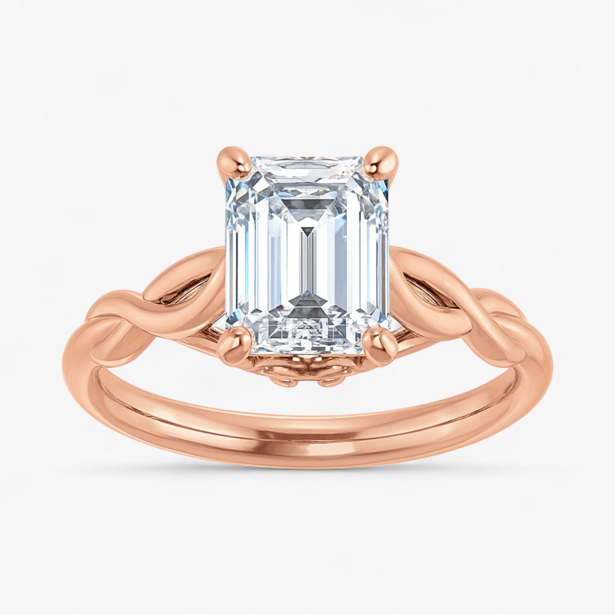 The Elegant Twisted Solitaire Engagement Ring | Emerald
