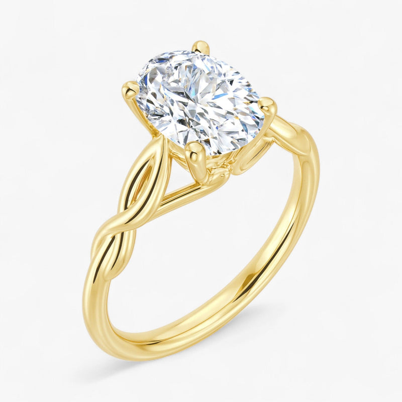 The Elegant Twisted Solitaire Engagement Ring | Oval