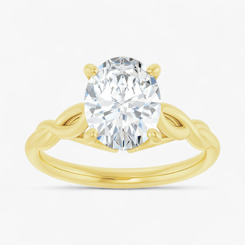 The Elegant Twisted Solitaire Engagement Ring | Oval