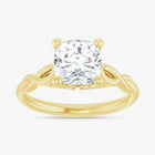 The Elegant Twisted Solitaire Engagement Ring | Cushion