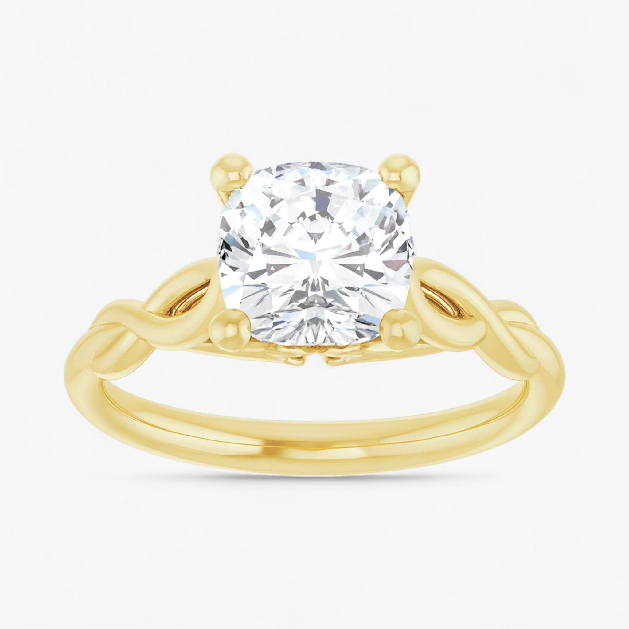The Elegant Twisted Solitaire Engagement Ring | Cushion