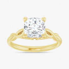 The Elegant Twisted Solitaire Engagement Ring | Cushion