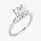 The Elegant Twisted Solitaire Engagement Ring | Cushion