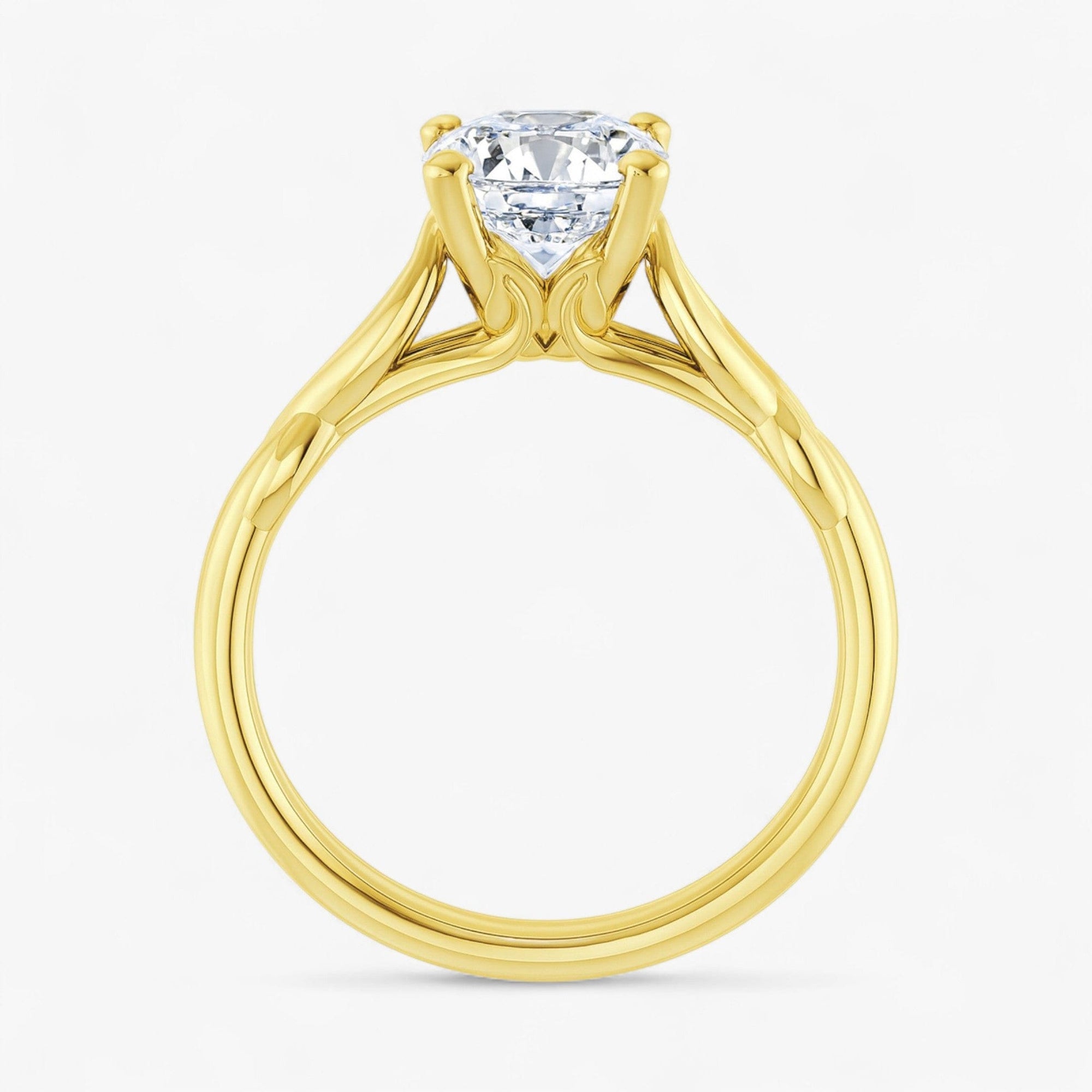 The Elegant Twisted Solitaire Engagement Ring | Cushion