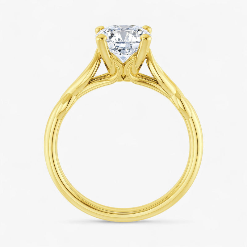 The Elegant Twisted Solitaire Engagement Ring | Cushion
