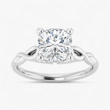 The Elegant Twisted Solitaire Engagement Ring | Cushion