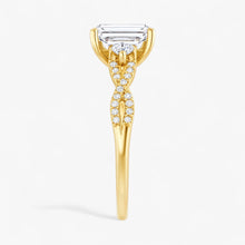 The Iconic 3-Stone Twisted Engagement Ring | Emerald