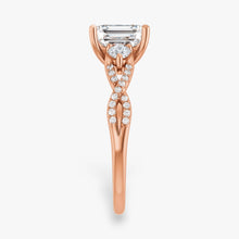 The Iconic 3-Stone Twisted Engagement Ring | Emerald