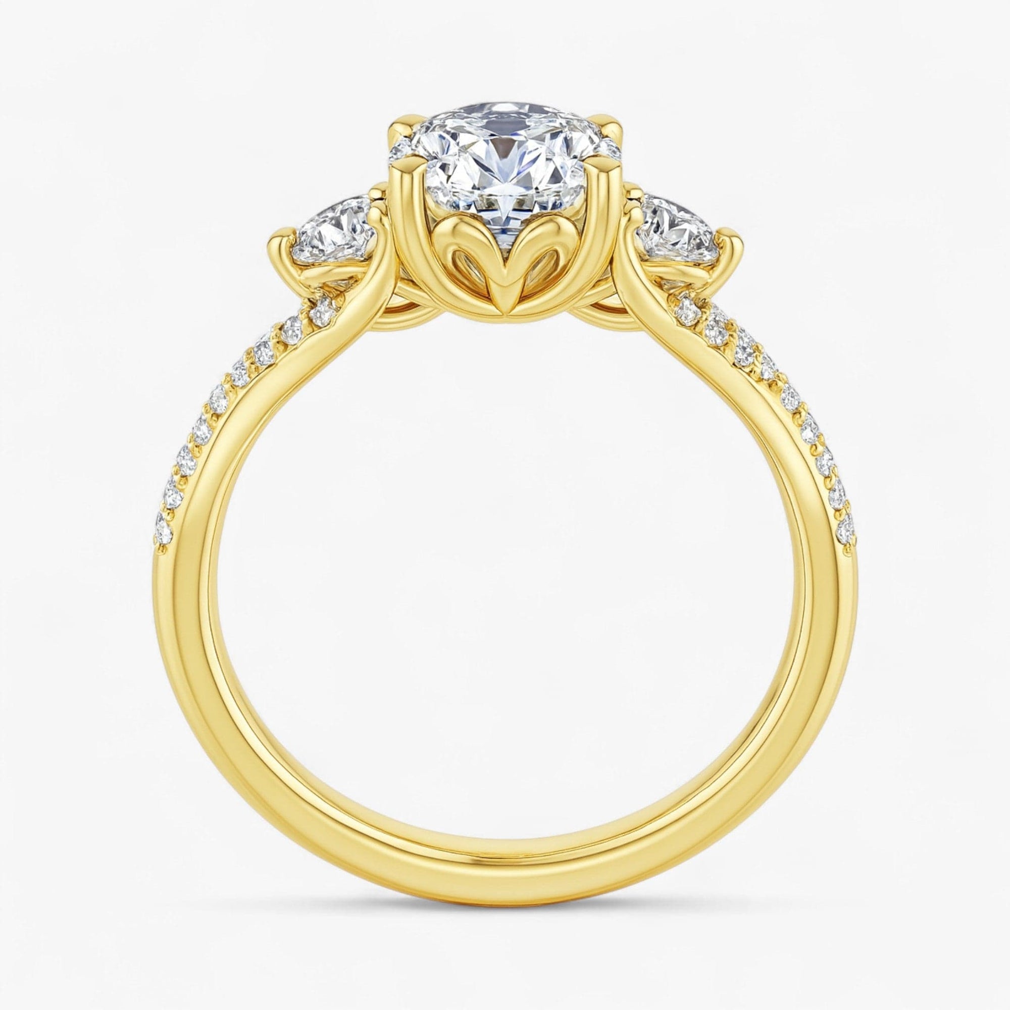 The Iconic 3-Stone Twisted Engagement Ring | Oval