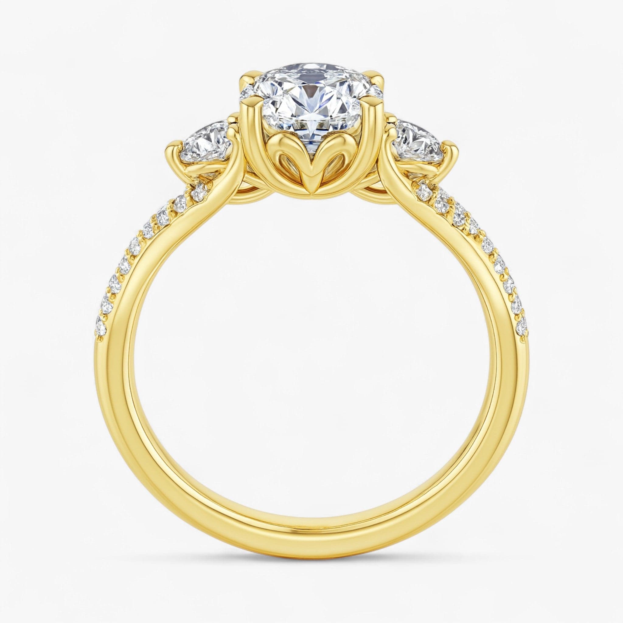 The Iconic 3-Stone Twisted Engagement Ring | Oval