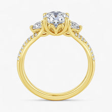 The Iconic 3-Stone Twisted Engagement Ring | Oval