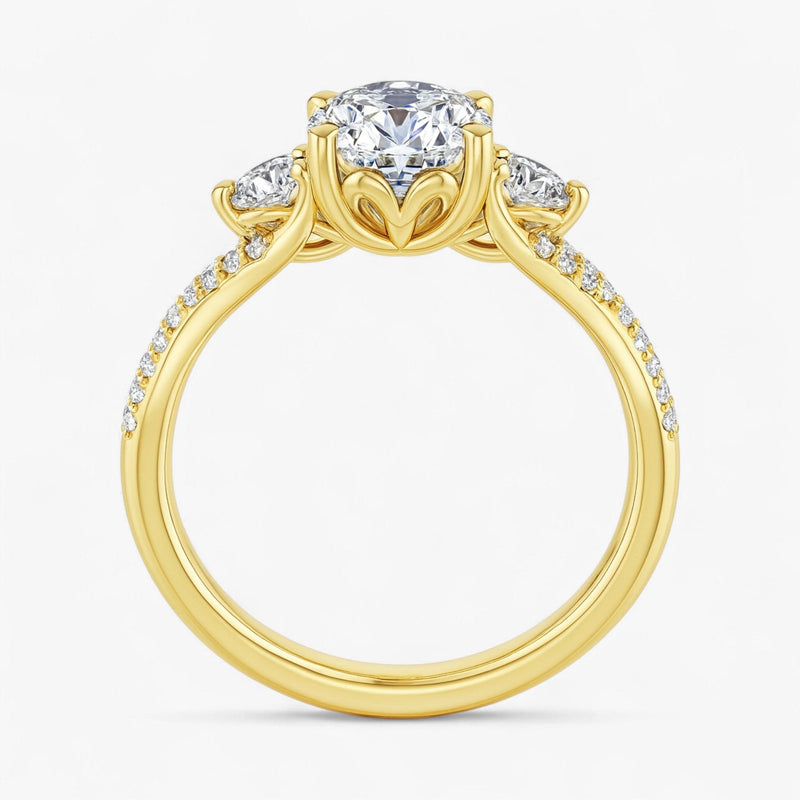 The Iconic 3-Stone Twisted Engagement Ring | Oval