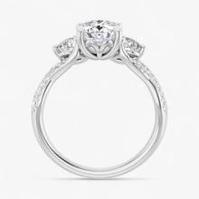 The Iconic 3-Stone Twisted Engagement Ring | Oval
