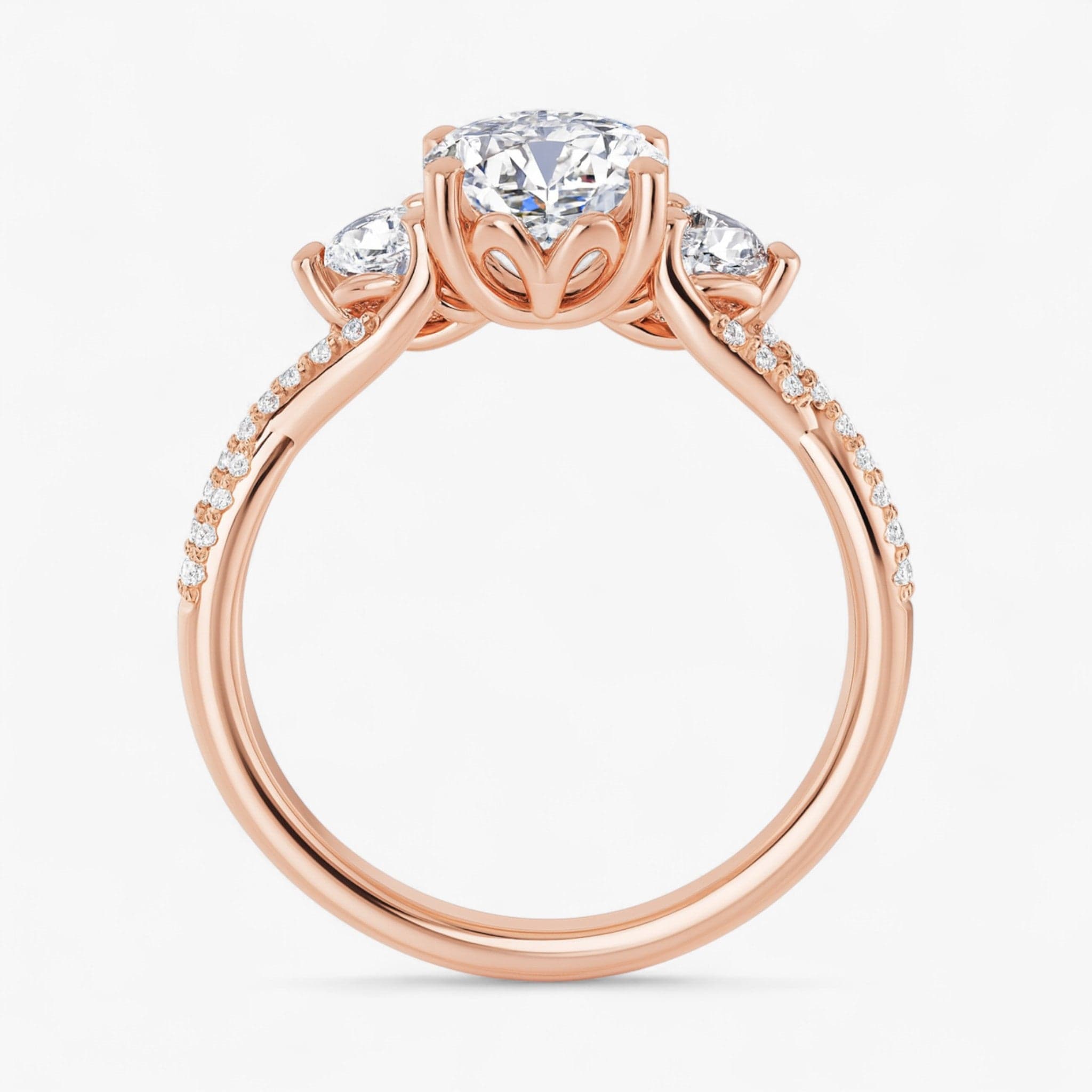 The Iconic 3-Stone Twisted Engagement Ring | Oval