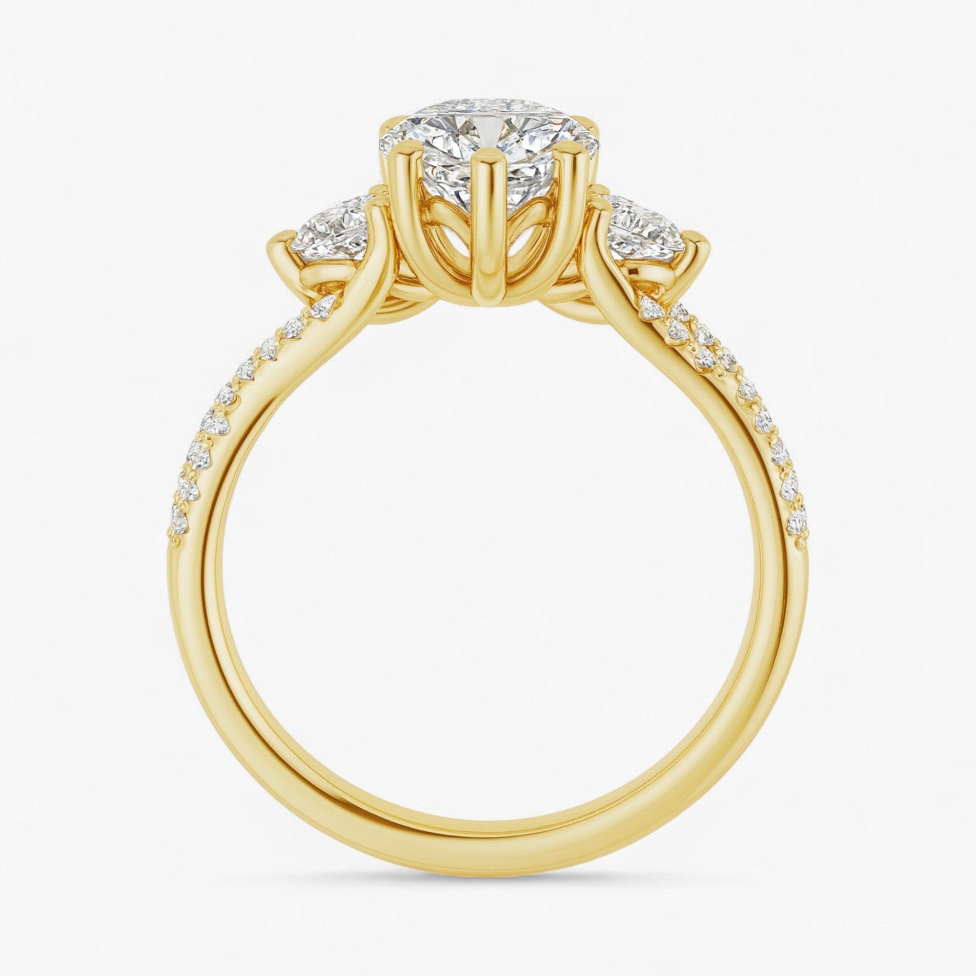 The Iconic 3-Stone Twisted Engagement Ring | Pear