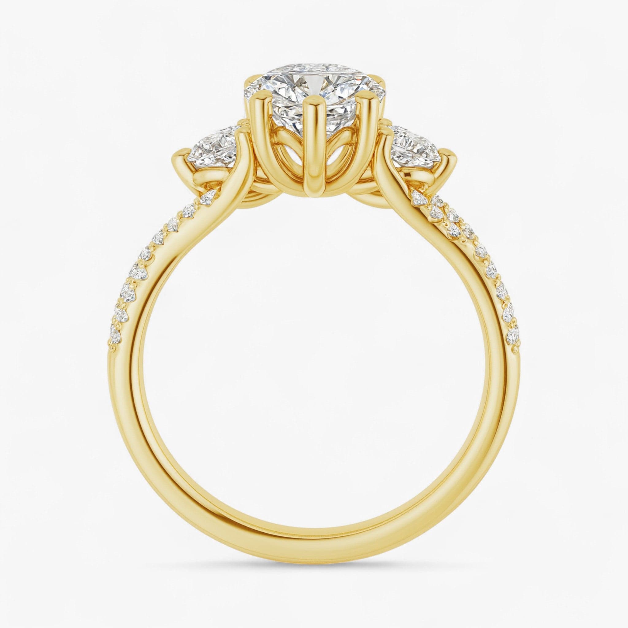 The Iconic 3-Stone Twisted Engagement Ring | Pear