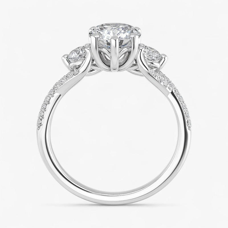 The Iconic 3-Stone Twisted Engagement Ring | Pear