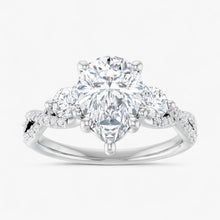 The Iconic 3-Stone Twisted Engagement Ring | Pear