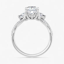 The Iconic 3-Stone Twisted Engagement Ring | Cushion