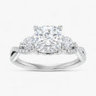 The Iconic 3-Stone Twisted Engagement Ring | Cushion
