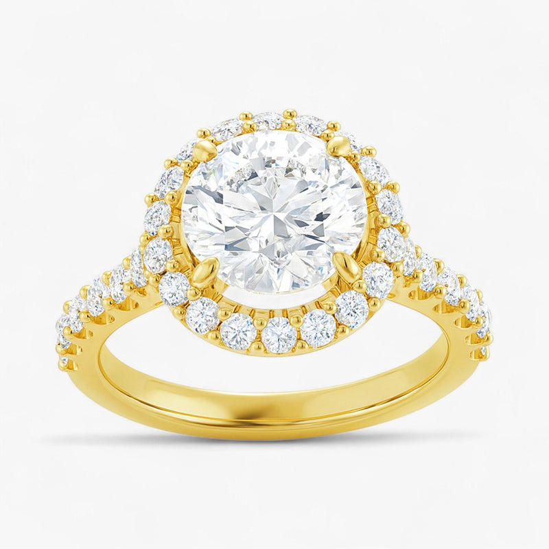 The Iconic Pavé Halo Engagement Ring | Round