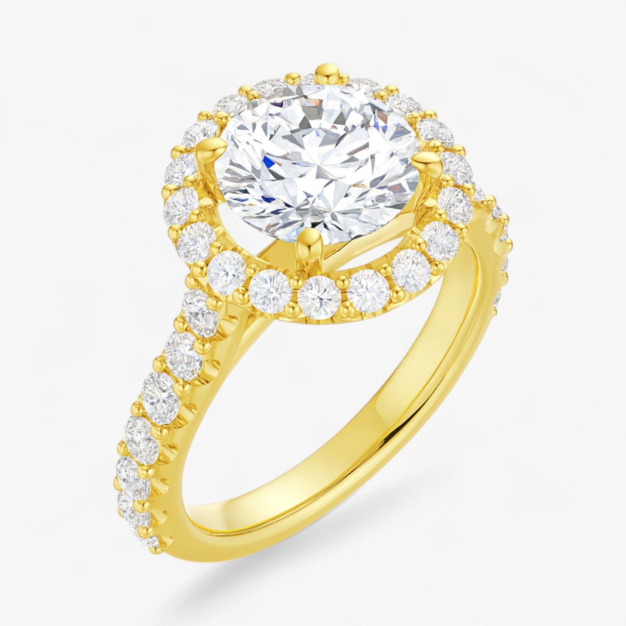 The Iconic Pavé Halo Engagement Ring | Round