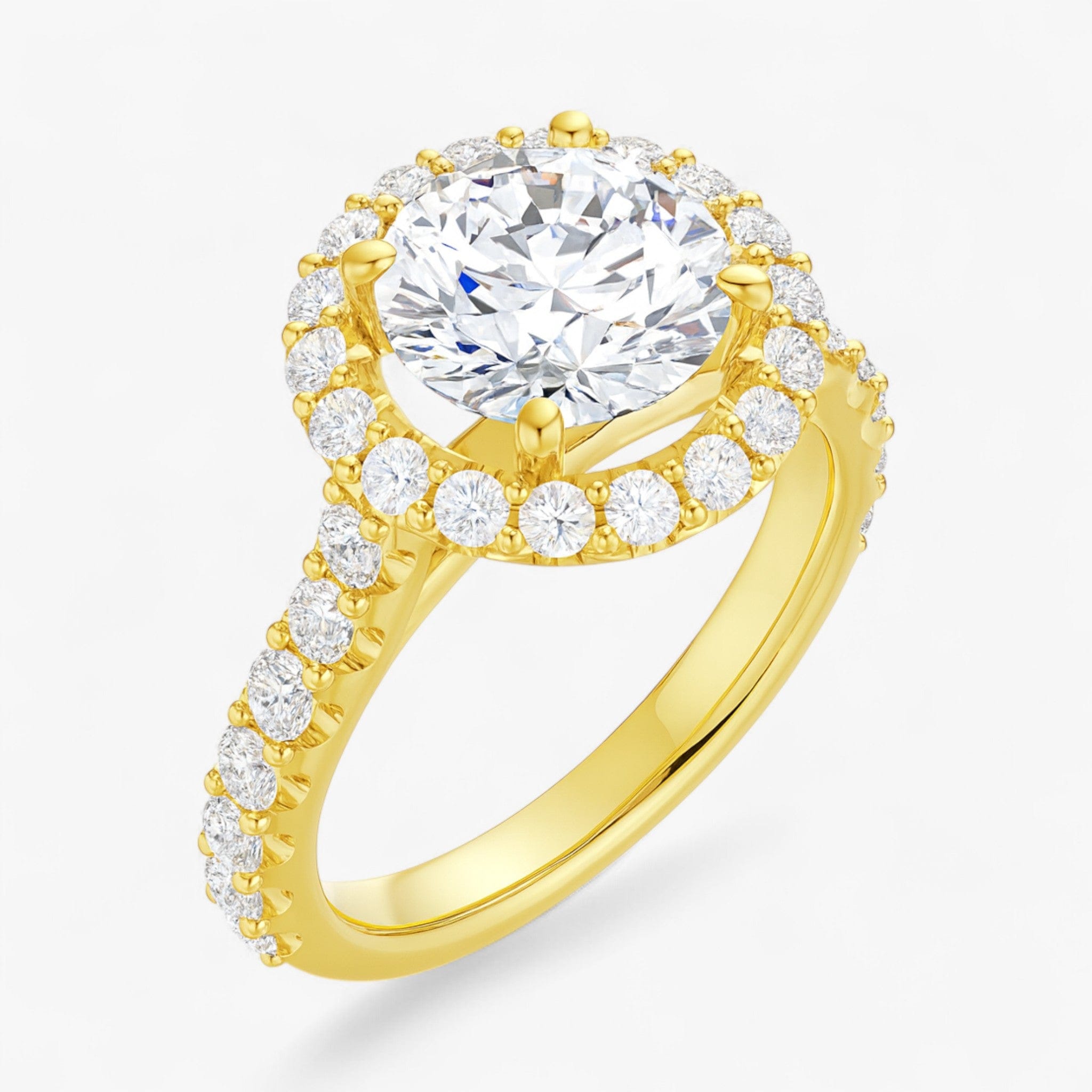 The Iconic Pavé Halo Engagement Ring | Round