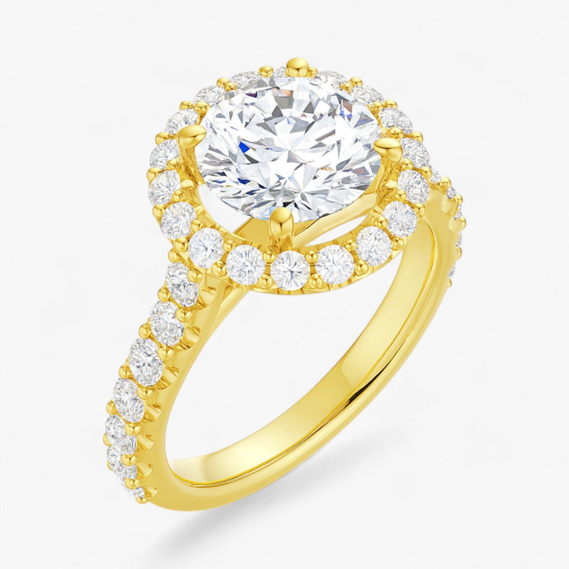 The Iconic Pavé Halo Engagement Ring | Round