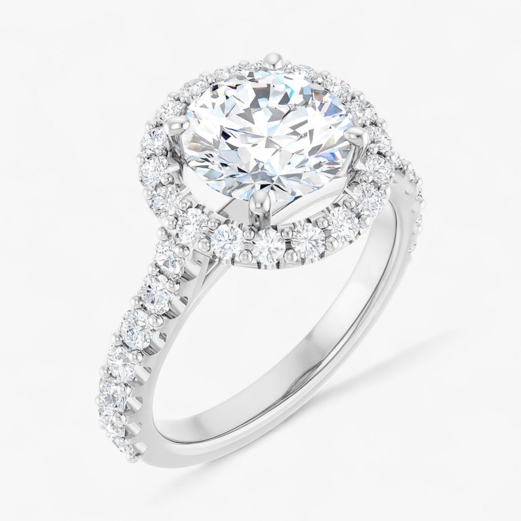The Iconic Pavé Halo Engagement Ring | Round