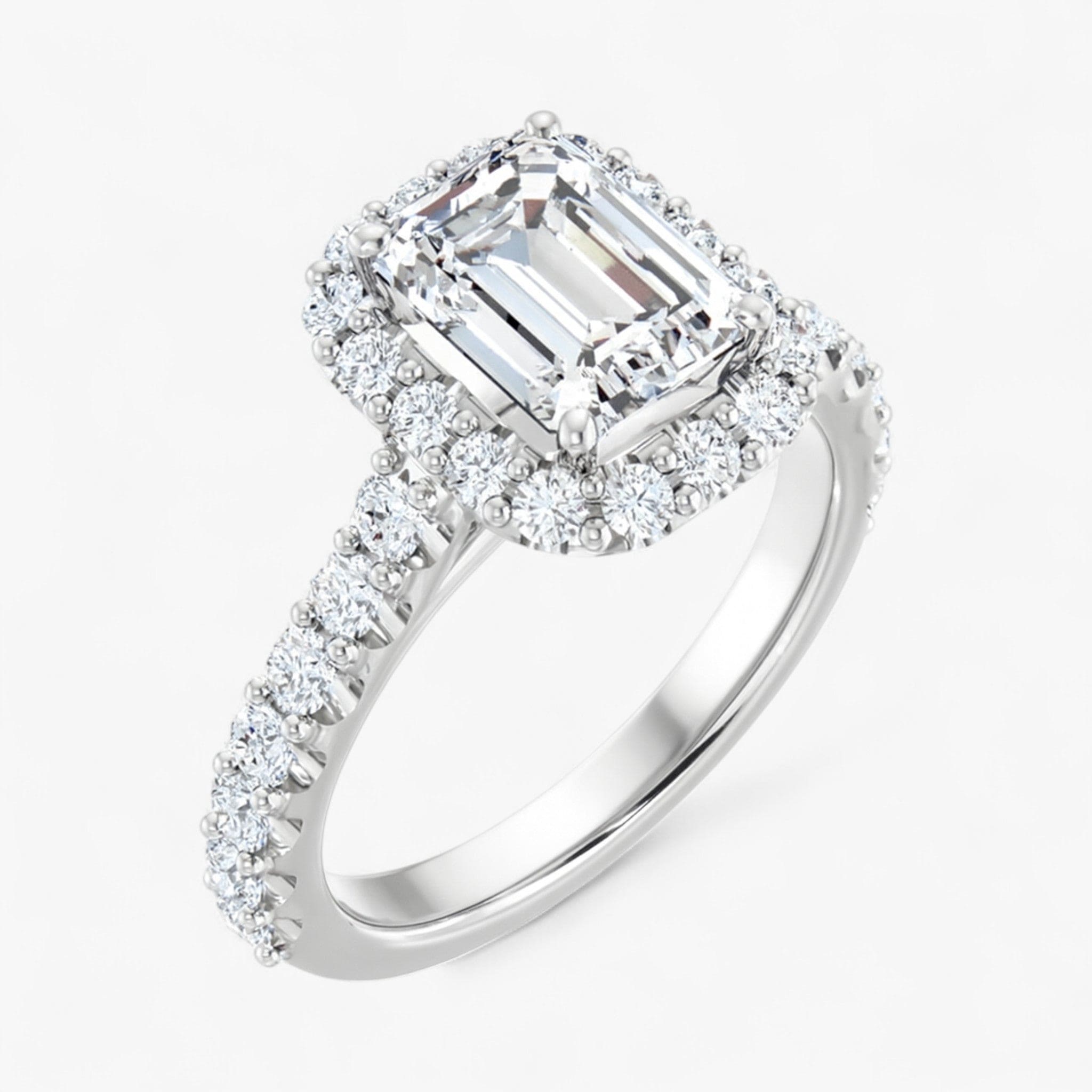 The Iconic Pavé Halo Engagement Ring | Emerald