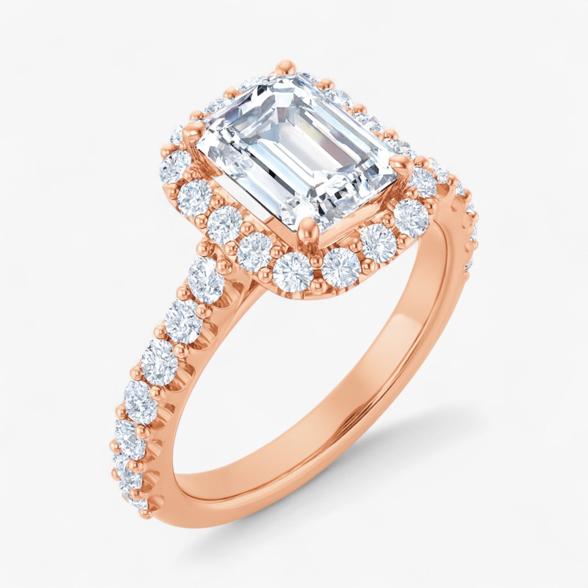 The Iconic Pavé Halo Engagement Ring | Emerald