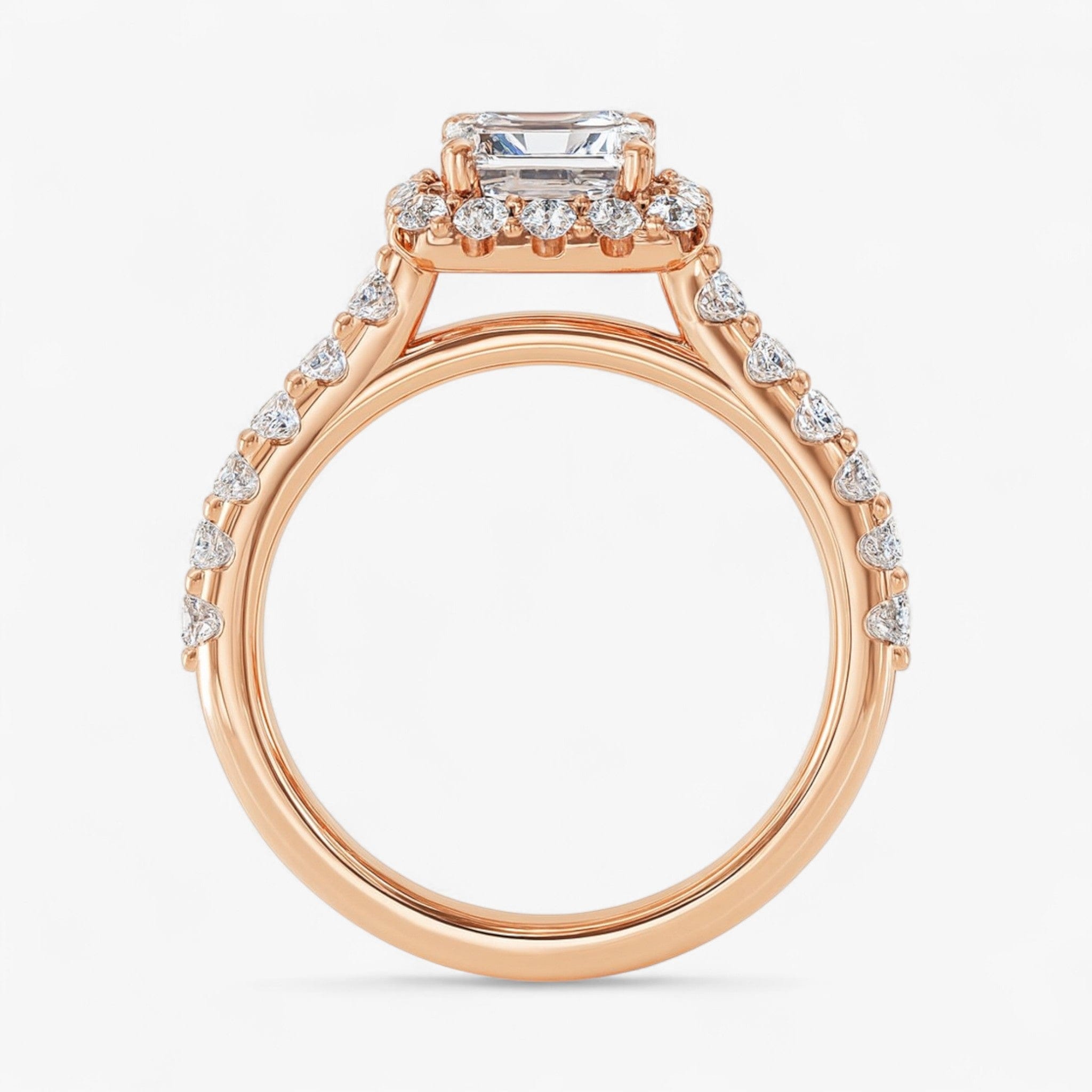 The Iconic Pavé Halo Engagement Ring | Emerald