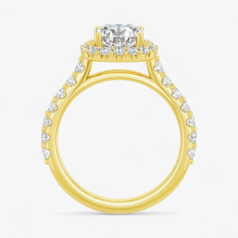 The Iconic Pavé Halo Engagement Ring | Cushion