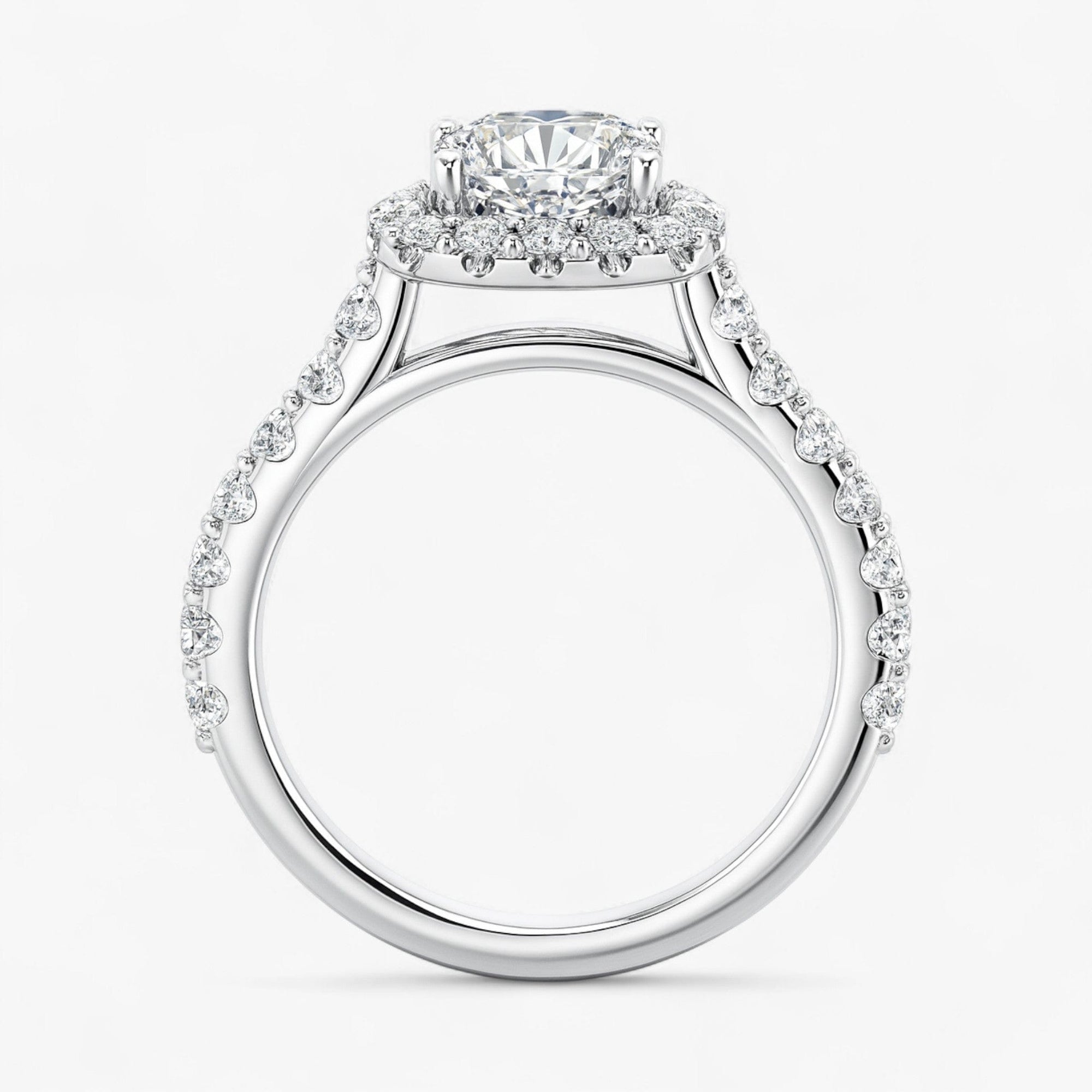 The Iconic Pavé Halo Engagement Ring | Cushion