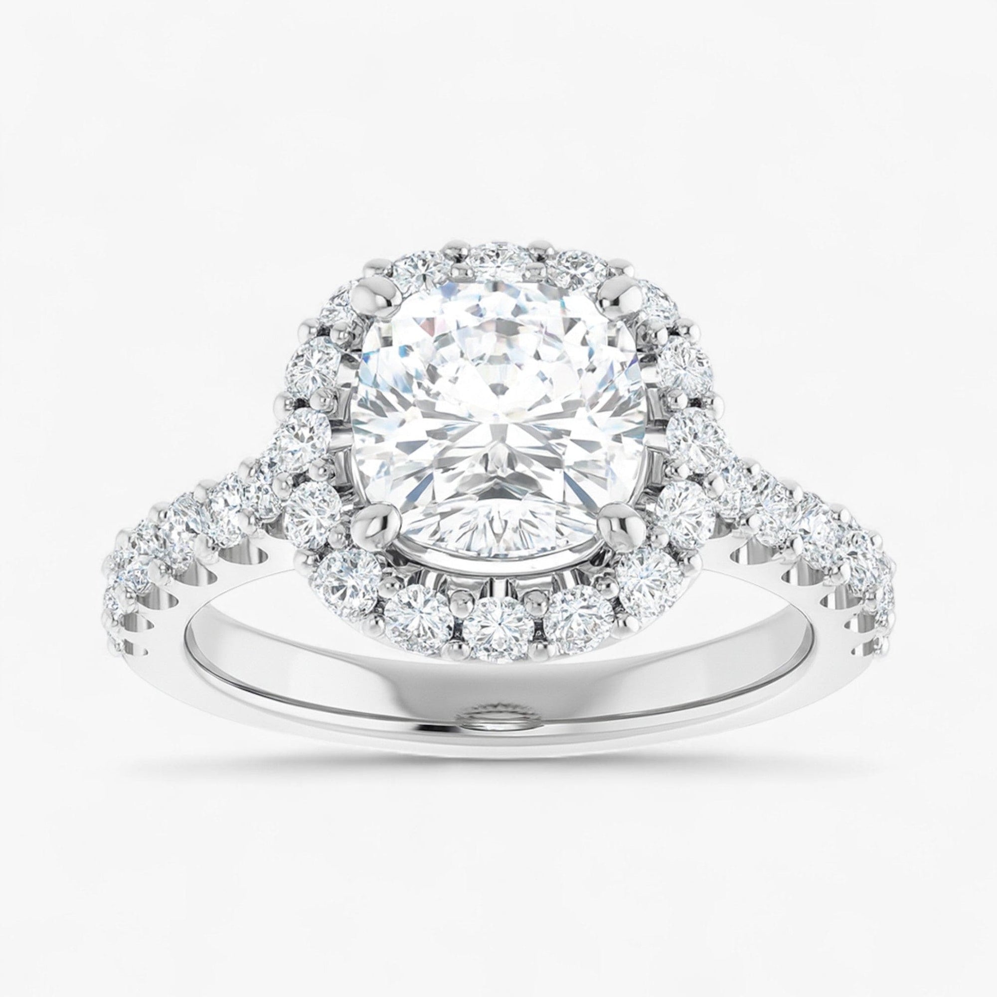 The Iconic Pavé Halo Engagement Ring | Cushion