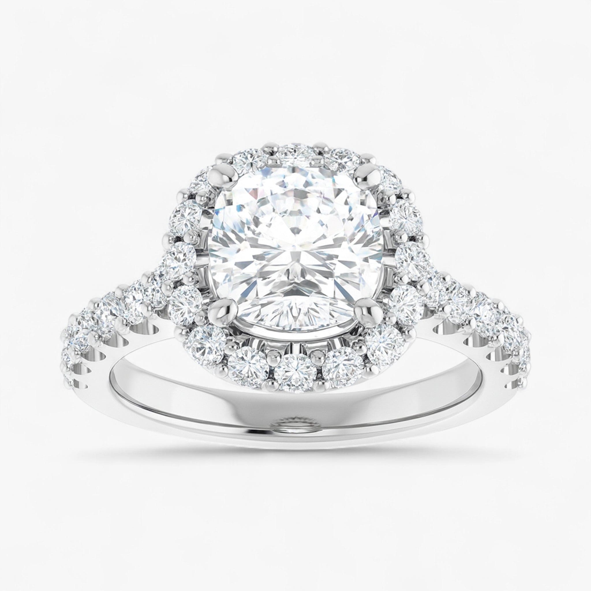The Iconic Pavé Halo Engagement Ring | Cushion