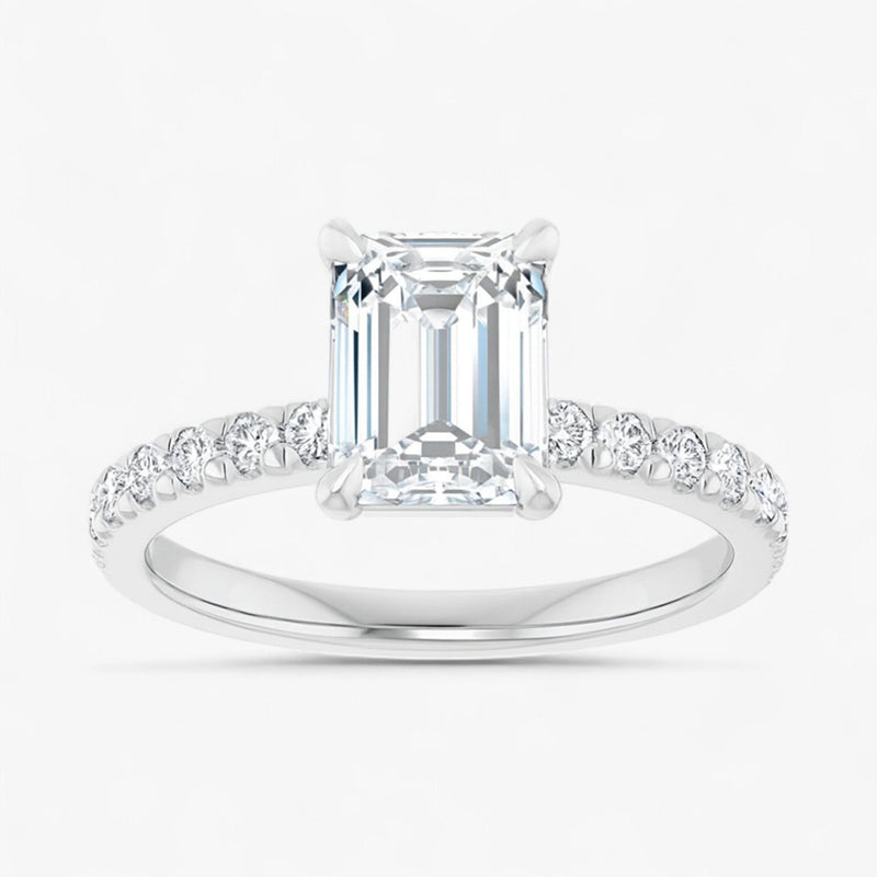 The Classic Pavé Engagement Ring | Emerald
