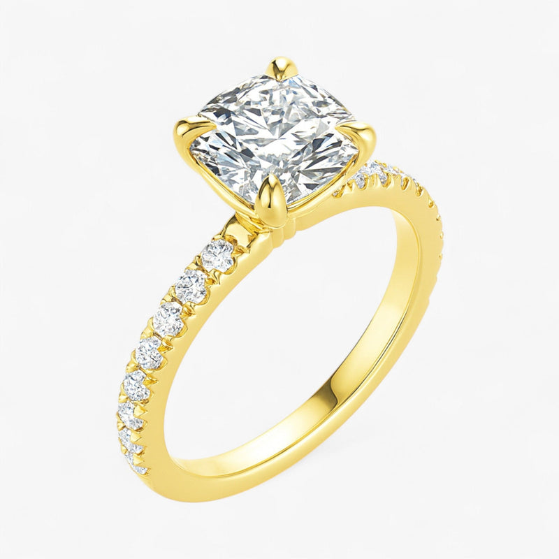 The Classic Pavé Engagement Ring | Cushion