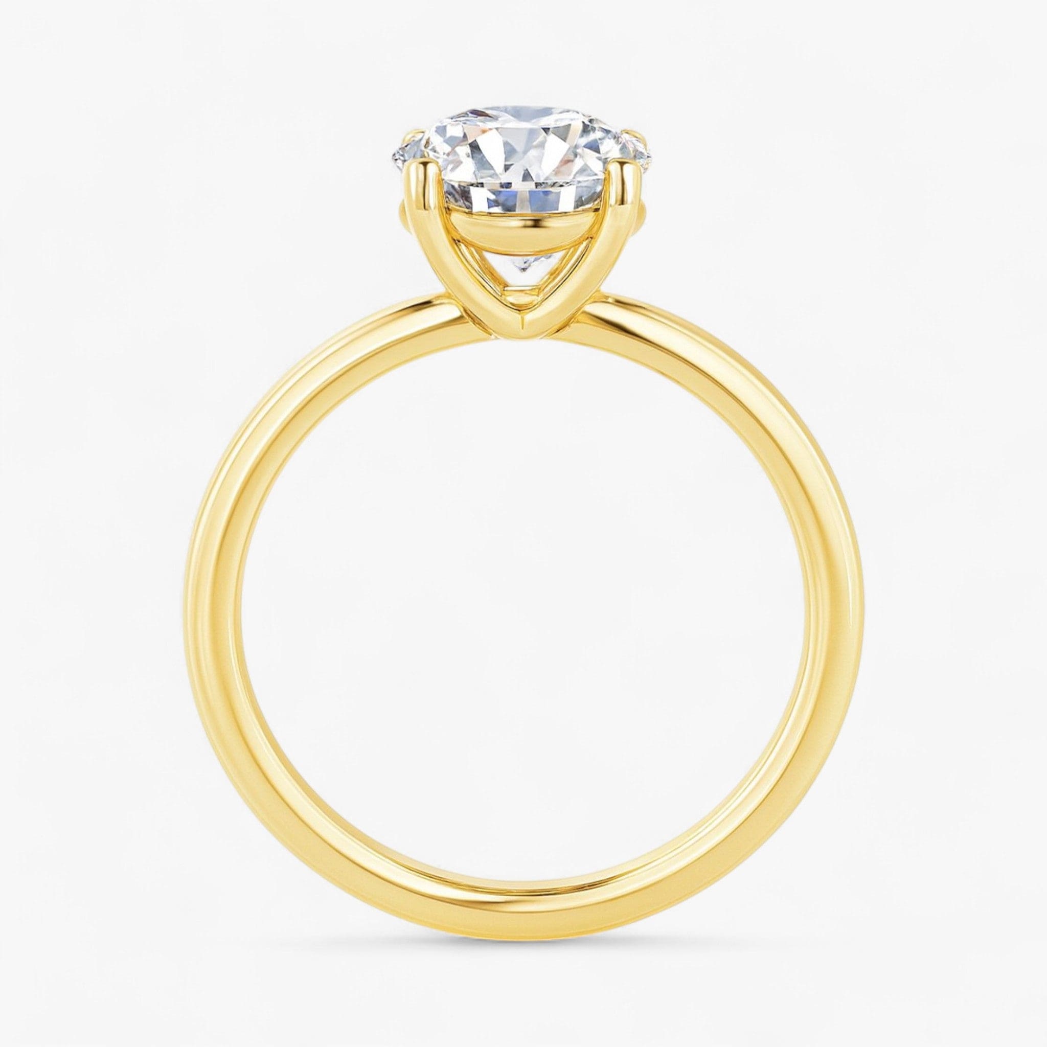 The Cigar Band Solitaire Engagement Ring | Round
