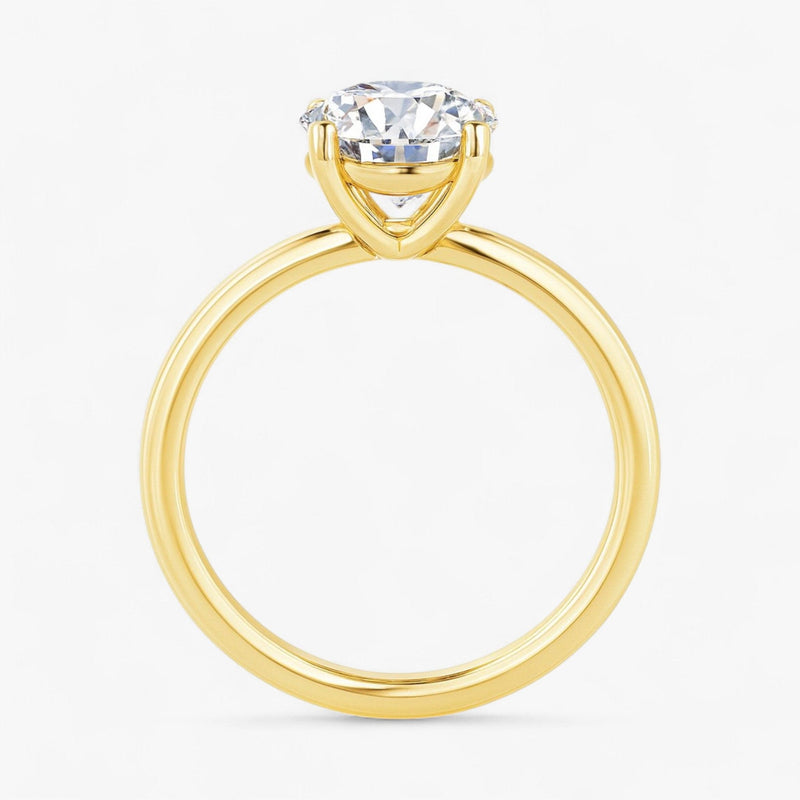 The Cigar Band Solitaire Engagement Ring | Round