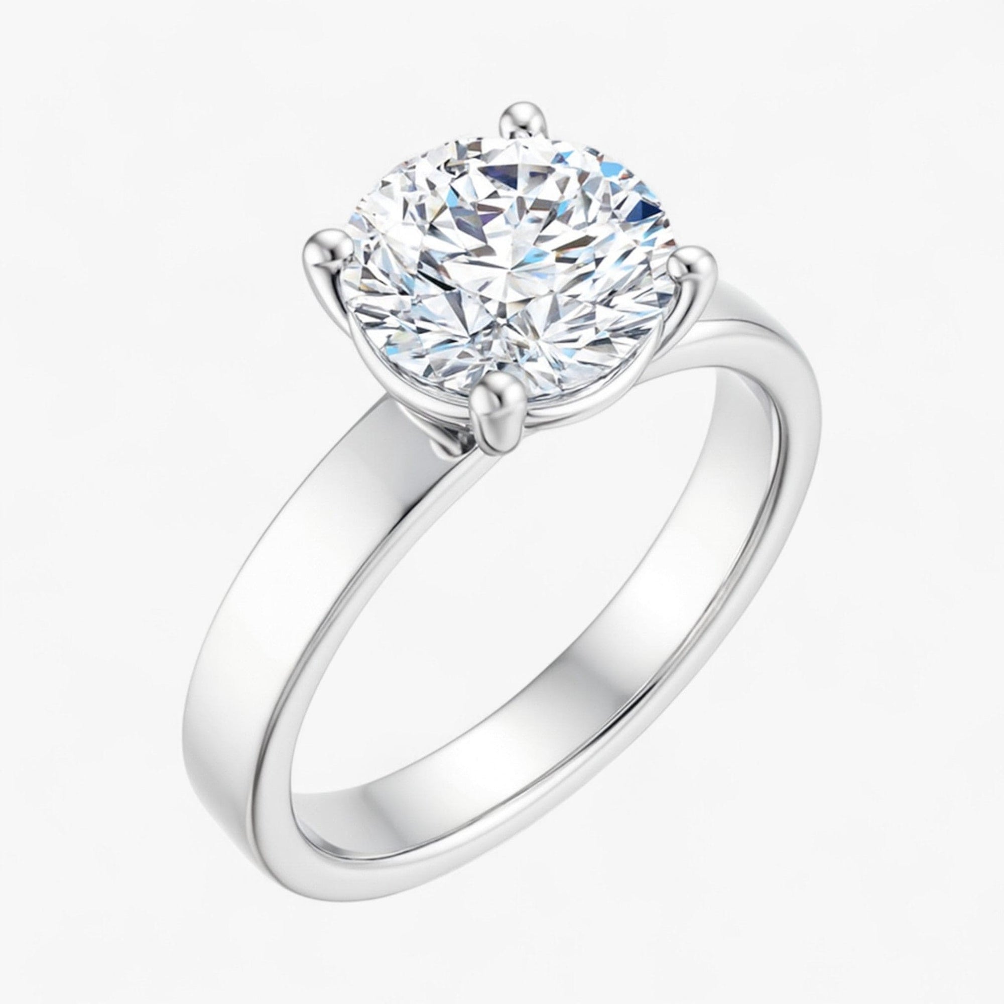 The Cigar Band Solitaire Engagement Ring | Round