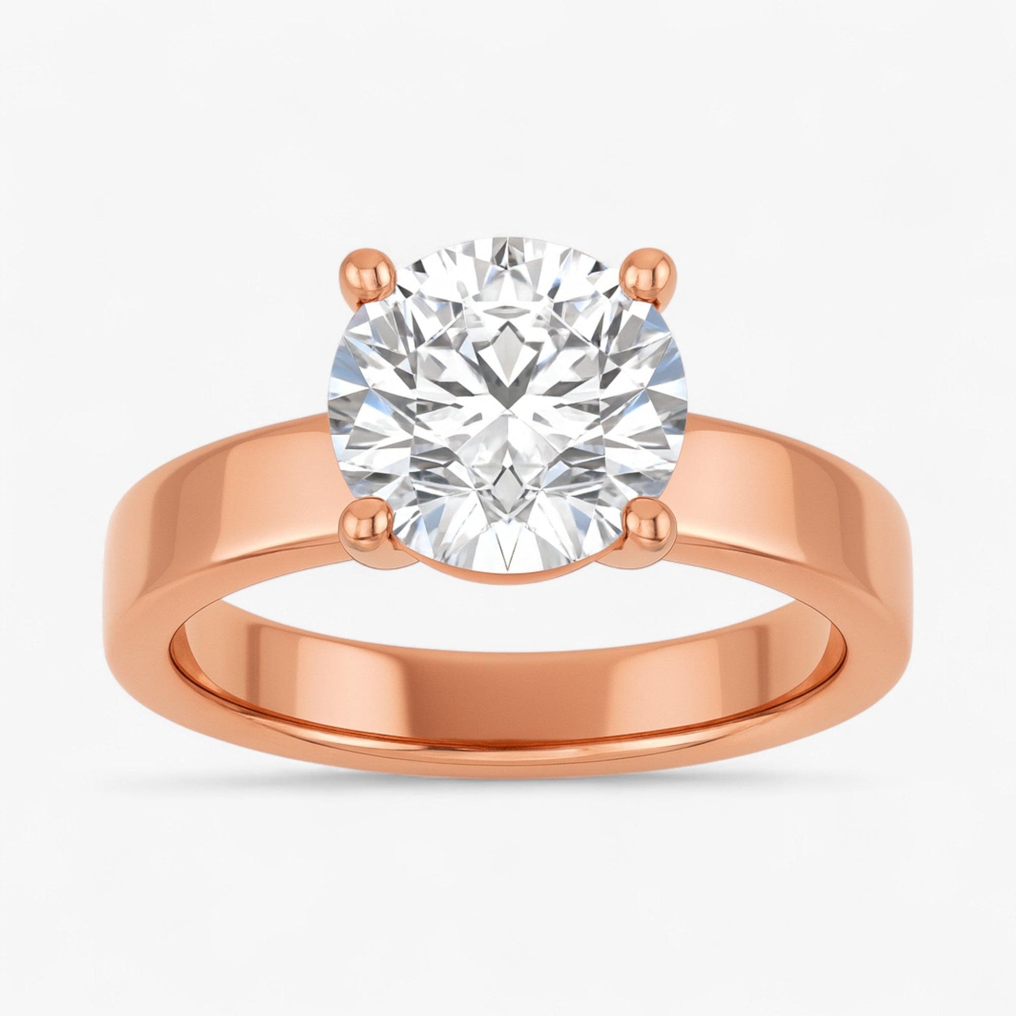 The Cigar Band Solitaire Engagement Ring | Round