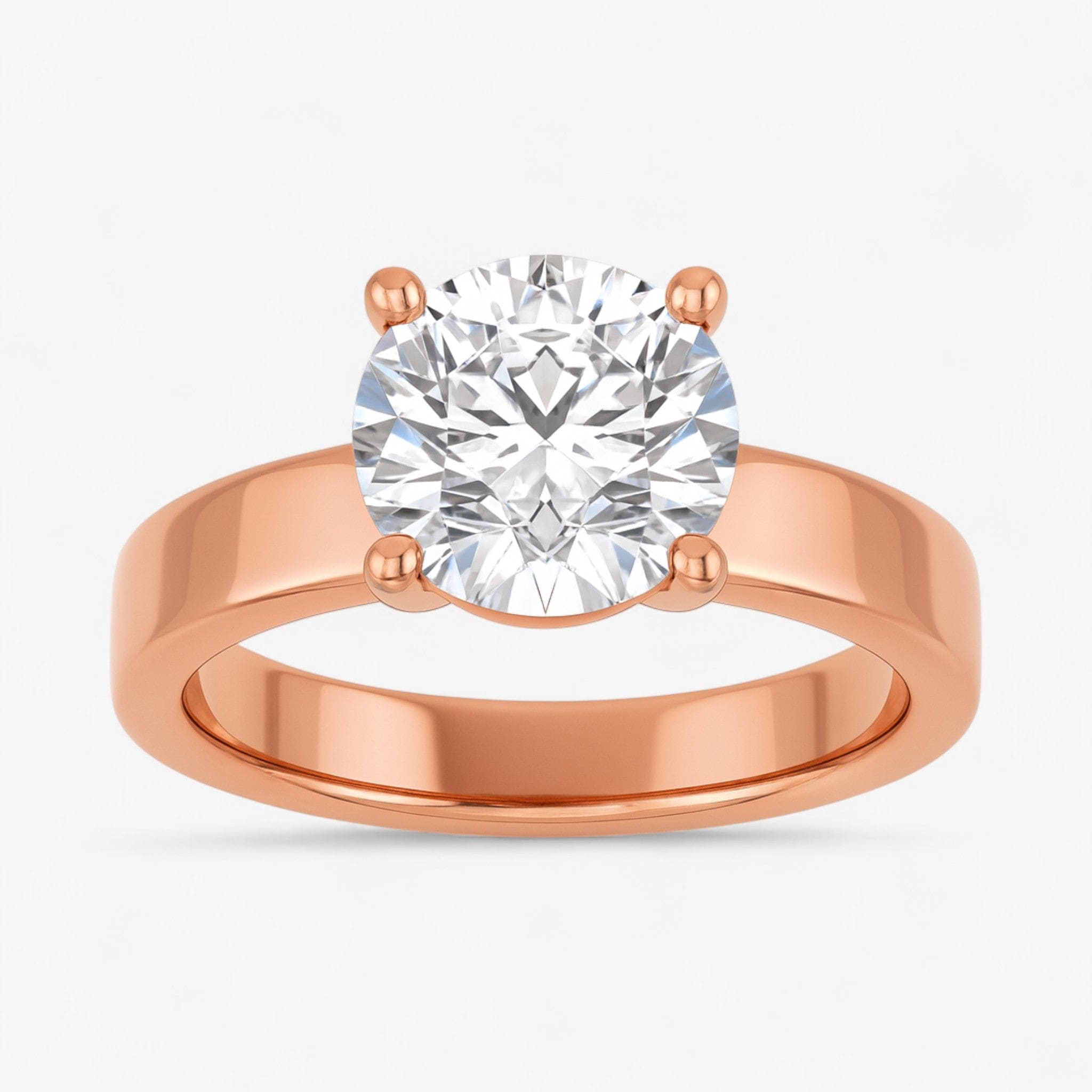 The Cigar Band Solitaire Engagement Ring | Round