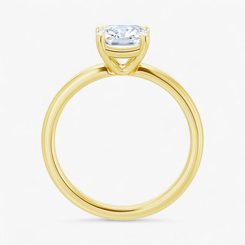 The Cigar Band Solitaire Engagement Ring | Emerald