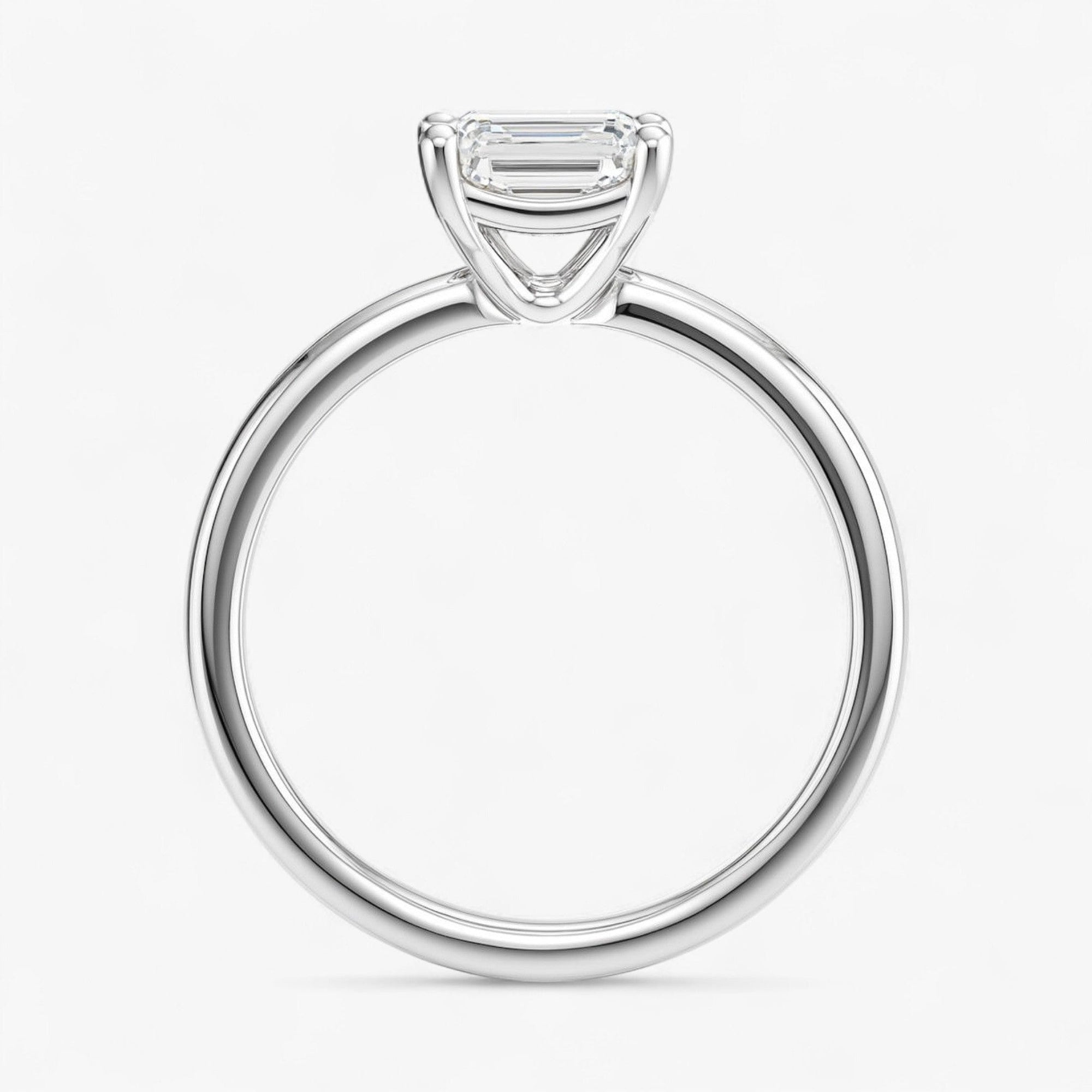 The Cigar Band Solitaire Engagement Ring | Emerald
