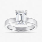 The Cigar Band Solitaire Engagement Ring | Emerald